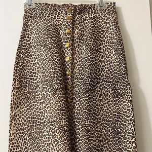Neiman Marcus genuine leather cheetah print skirt.